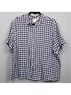 C&C California Navy and White Gingham Button-Down Shirt